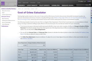 Cost of crime calculator screenshot